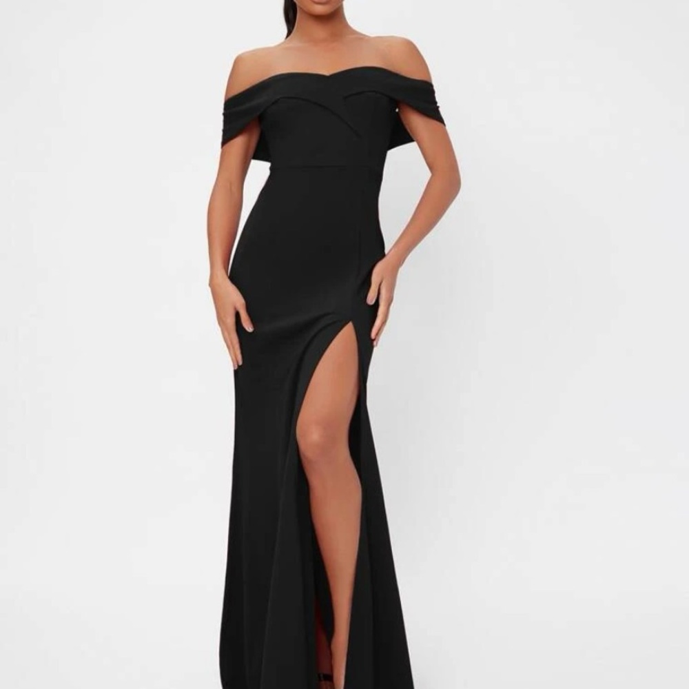 Shein Tall Solid Off Shoulder Backless Split Thig… - image 6